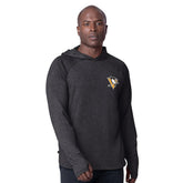 Pittsburgh Penguins MSX by Michael Strahan Fast Track Raglan Long Sleeve Hoodie T-Shirt Black