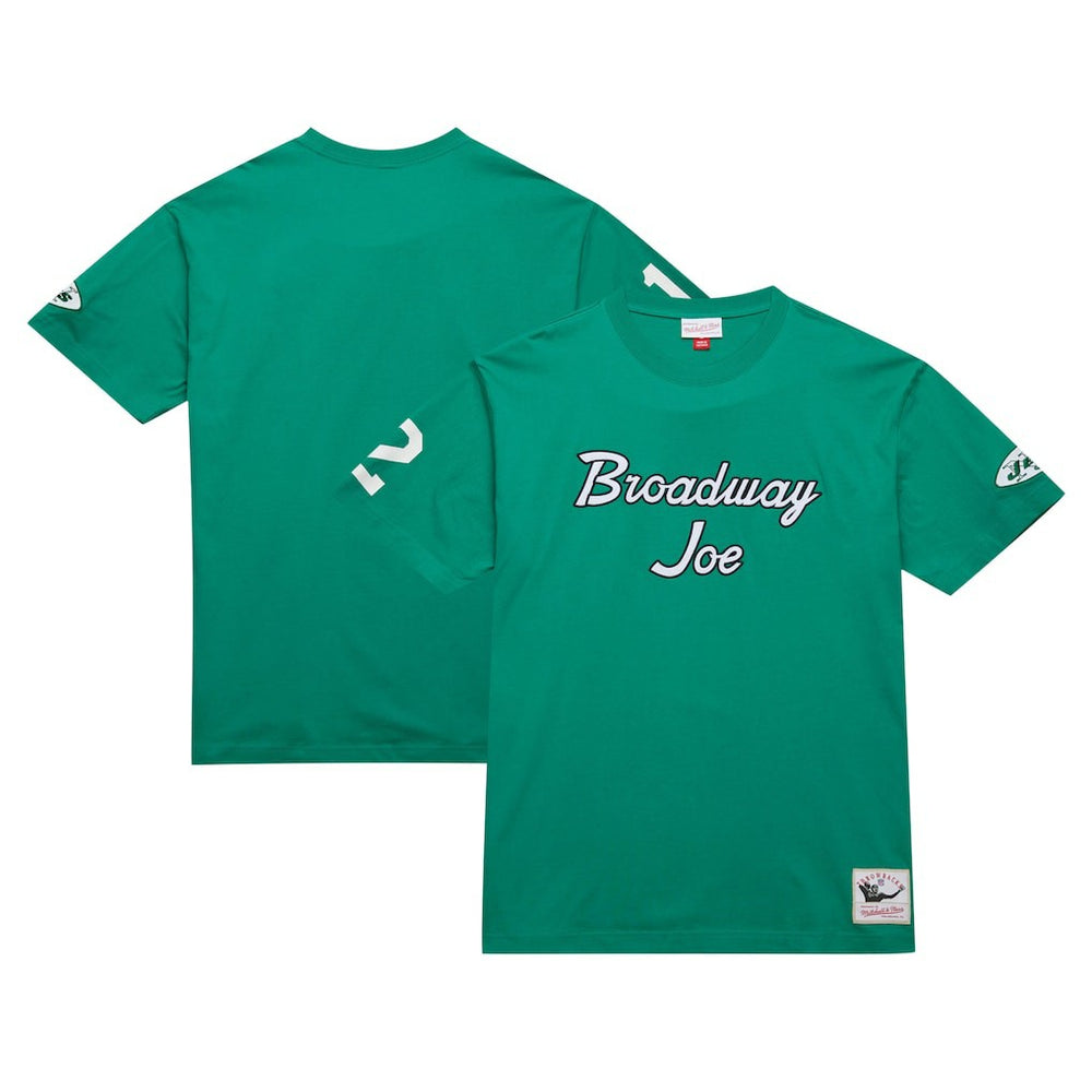 Joe Namath New York Jets Retired Player Nickname T-Shirt Kelly Green - Mitchell & Ness