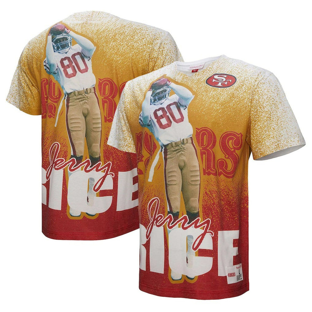 Jerry Rice San Francisco 49ers Burst Retired Player T-Shirt Gray - Mitchell & Ness