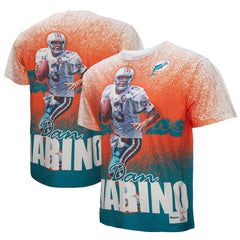 Dan Marino Miami Dolphins Burst Retired Player T-Shirt White - Mitchell & Ness