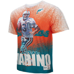 Dan Marino Miami Dolphins Burst Retired Player T-Shirt White - Mitchell & Ness