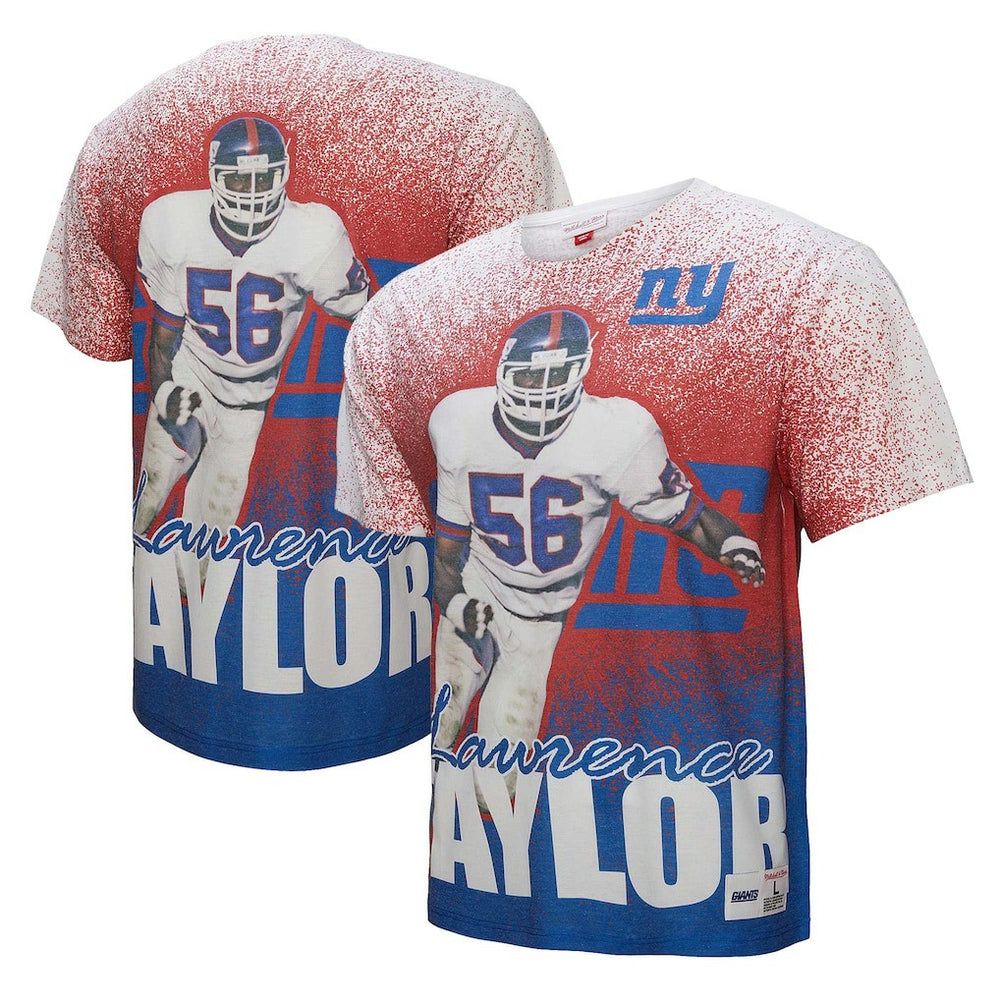 Lawrence Taylor New York Giants Burst Retired Player T-Shirt Gray - Mitchell & Ness