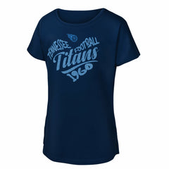 Tennessee Titans Girls Youth Script Heart Dolman T-Shirt Navy - NFL