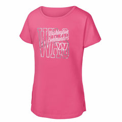 Washington Commanders Girls Youth Signal Caller Dolman T-Shirt Pink - NFL