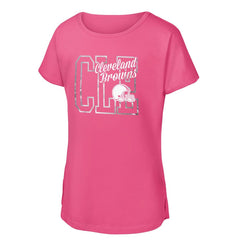 Cleveland Browns Girls Youth Signal Caller Dolman T-Shirt Pink - NFL