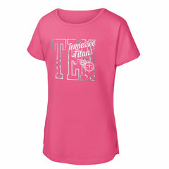 Tennessee Titans Girls Youth Signal Caller Dolman T-Shirt Pink - NFL