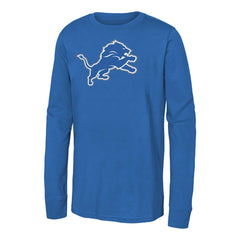 Detroit Lions Youth Primary Logo Long Sleeve T-Shirt Blue - NFL