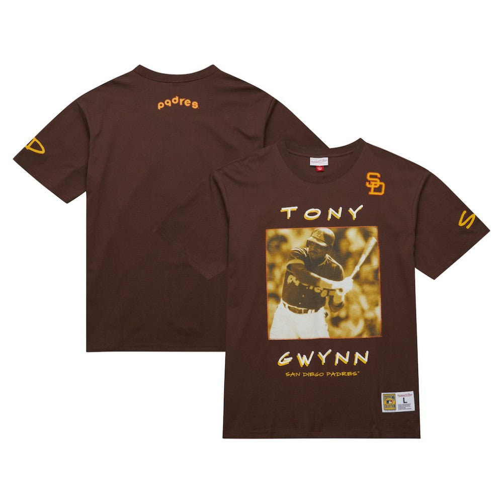 Tony Gwynn San Diego Padres Mitchell & Ness Cooperstown Collection Heavyweight Premium Player Vintage Logo T-Shirt Sale