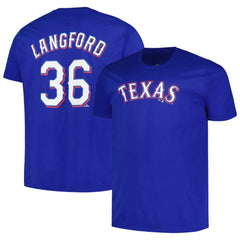 Wyatt Langford Texas Rangers Fanatics Big & Tall Name & Number T-Shirt Lifestyle