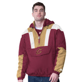 NBA - Cleveland Cavaliers Starter Charger Half-Zip Pullover Jacket- Wine/Gold