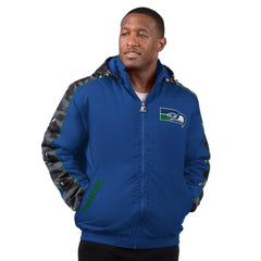 Seattle Seahawks Starter Thursday Night Gridiron Full-Zip Hoodie Jacket Royal - NFL