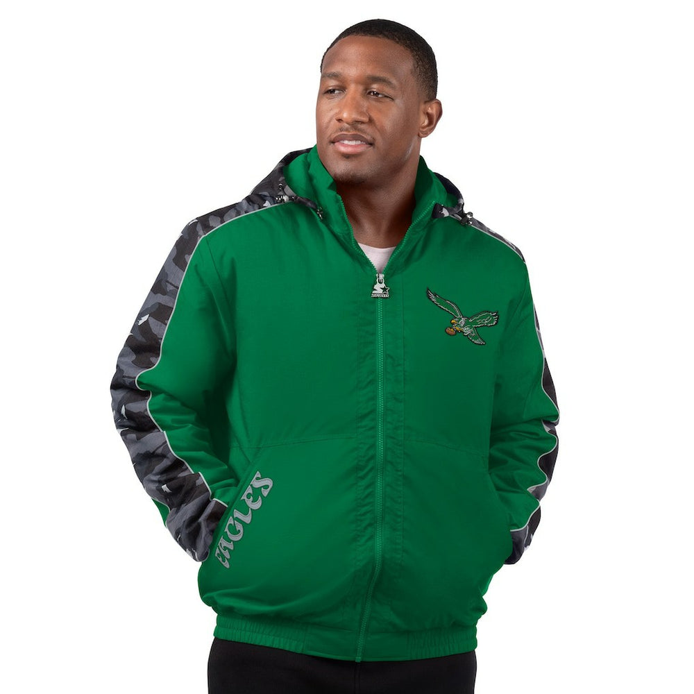 Philadelphia Eagles Starter Thursday Night Gridiron Full-Zip Hoodie Jacket Kelly Green - NFL