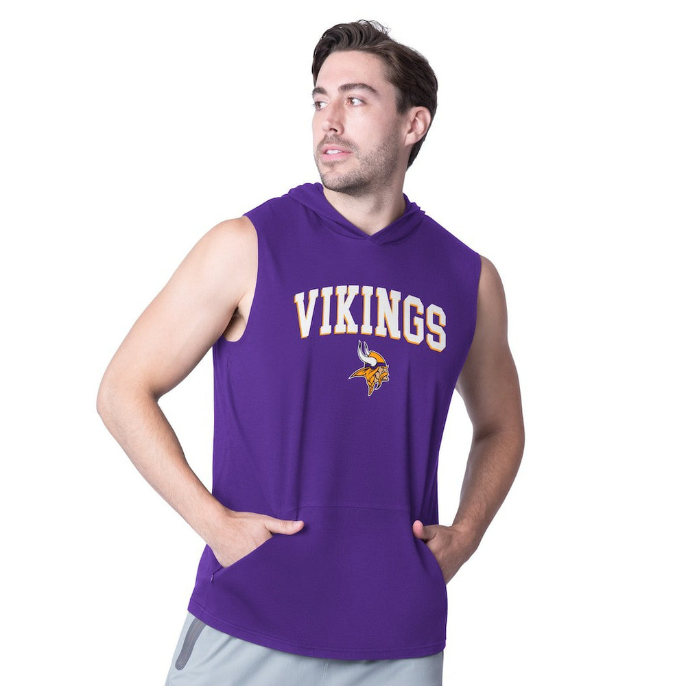 Minnesota Vikings MSX by Michael Strahan Action Sleeveless Pullover Hoodie Purple - NFL