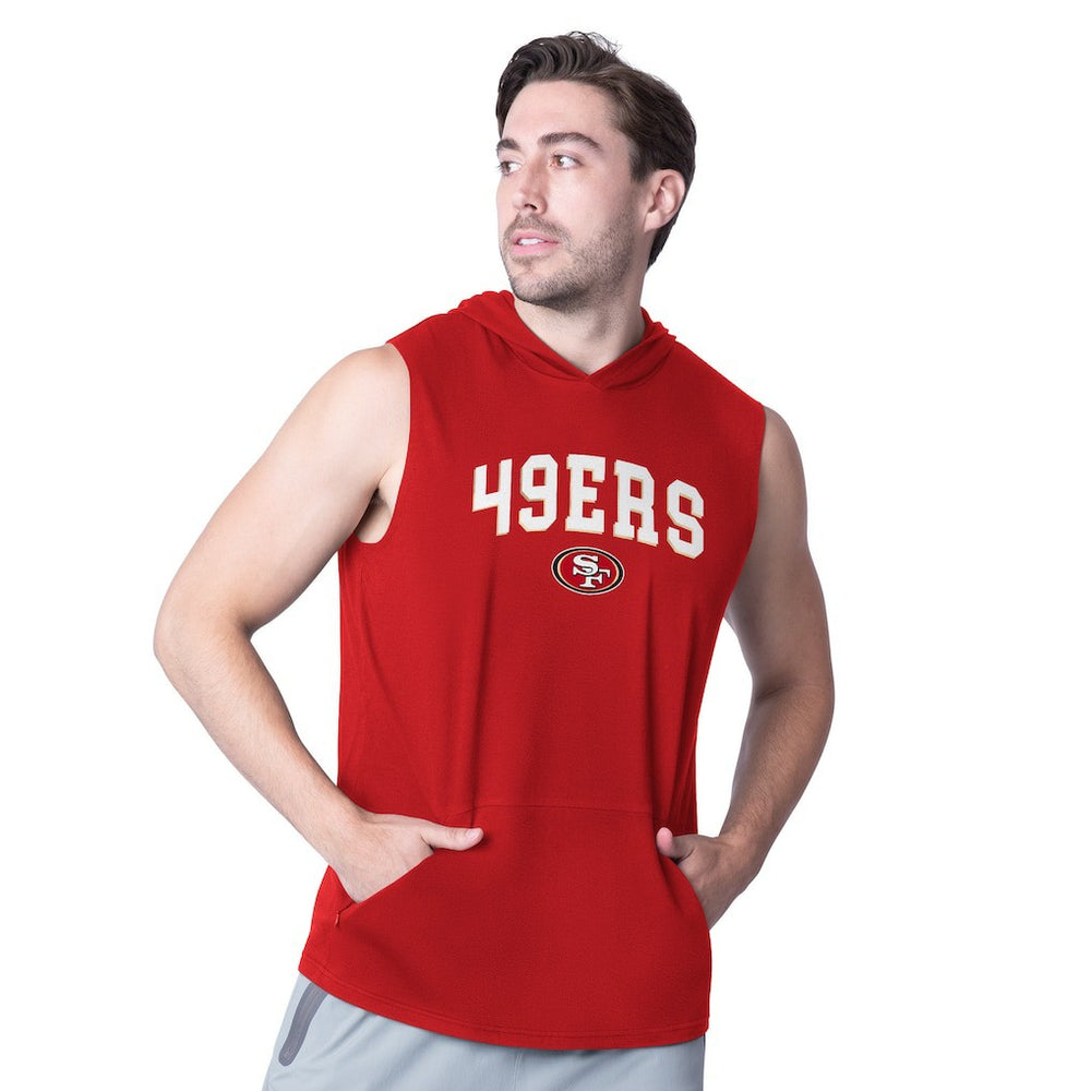 San Francisco 49ers MSX by Michael Strahan Action Sleeveless Pullover Hoodie Scarlet - NFL
