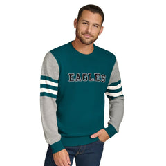 Philadelphia Eagles Tommy Hilfiger Acrylic Crewneck Pullover Sweater Green/Heather Gray - NFL
