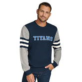 Tennessee Titans Tommy Hilfiger Acrylic Crewneck Pullover Sweater Navy/Heather Gray - NFL