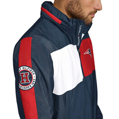 New England Patriots Tommy Hilfiger Gael Lightweight Half-Zip Hoodie Jacket Navy - NFL