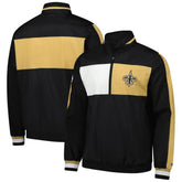 New Orleans Saints Tommy Hilfiger Gael Lightweight Half-Zip Hoodie Jacket Black - NFL