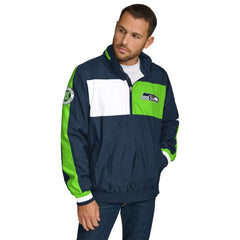 Seattle Seahawks Tommy Hilfiger Gael Lightweight Half-Zip Pullover Hoodie Jacket College Navy - NFL
