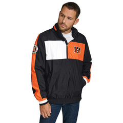 Cincinnati Bengals Tommy Hilfiger Gael Lightweight Half-Zip Pullover Hoodie Jacket Black - NFL