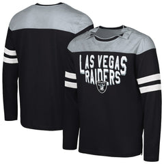 Las Vegas Raiders G-III Sports by Carl Banks Adaptive Hail Mary Long Sleeve T-Shirt Black/Silver - NFL