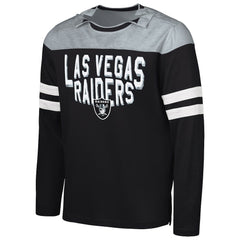 Las Vegas Raiders G-III Sports by Carl Banks Adaptive Hail Mary Long Sleeve T-Shirt Black/Silver - NFL