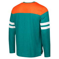 Miami Dolphins G-III Sports by Carl Banks Adaptive Hail Mary Long Sleeve T-Shirt Aqua/Orange - NFL