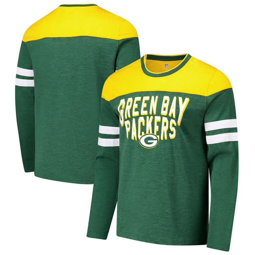 Green Bay Packers G-III Sports by Carl Banks Adaptive Hail Mary Long Sleeve T-Shirt Green/Gold - NFL