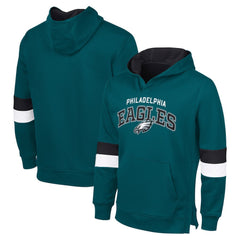 Philadelphia Eagles G-III Sports by Carl BanksMen's Adaptive Faceoff Pullover Hoodie Midnight Green/Black - NFL