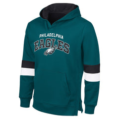 Philadelphia Eagles G-III Sports by Carl BanksMen's Adaptive Faceoff Pullover Hoodie Midnight Green/Black - NFL