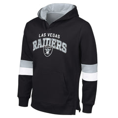 Las Vegas Raiders G-III Sports by Carl Banks Adaptive Faceoff Pullover Hoodie Black/Silver - NFL