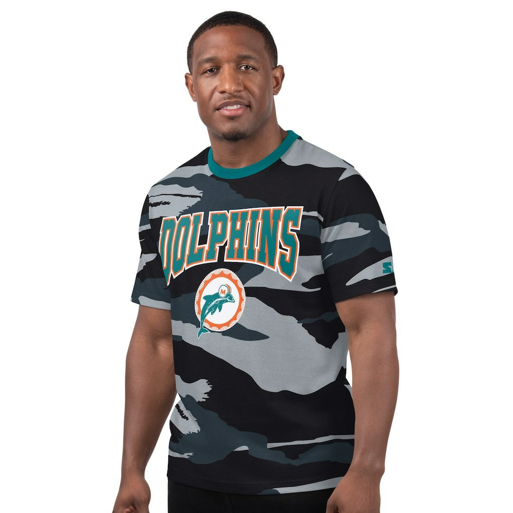 Miami Dolphins Starter Thursday Night Gridiron Classics Vintage Logo T-Shirt Camo/Gray - NFL