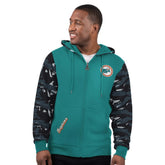 Miami Dolphins Starter Thursday Night Gridiron Vintage Logo Full-Zip Hoodie Aqua - NFL