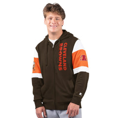 Cleveland Browns Starter Extreme Vintage Logo Full-Zip Hoodie Brown - NFL