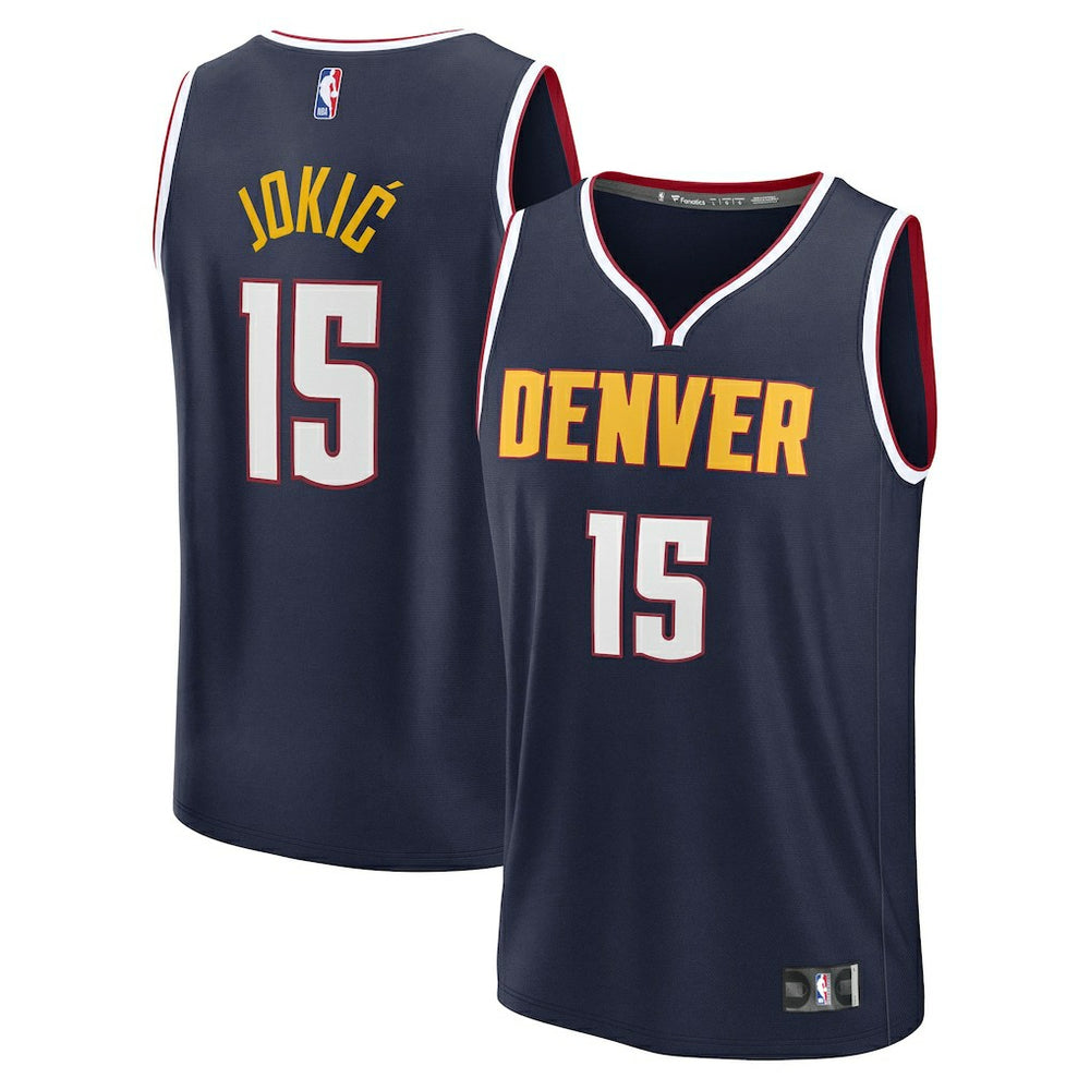 Fanatics - Nikola Jokic Denver Nuggets Youth Fast Break Replica Player Jersey - Icon Editi- Navy
