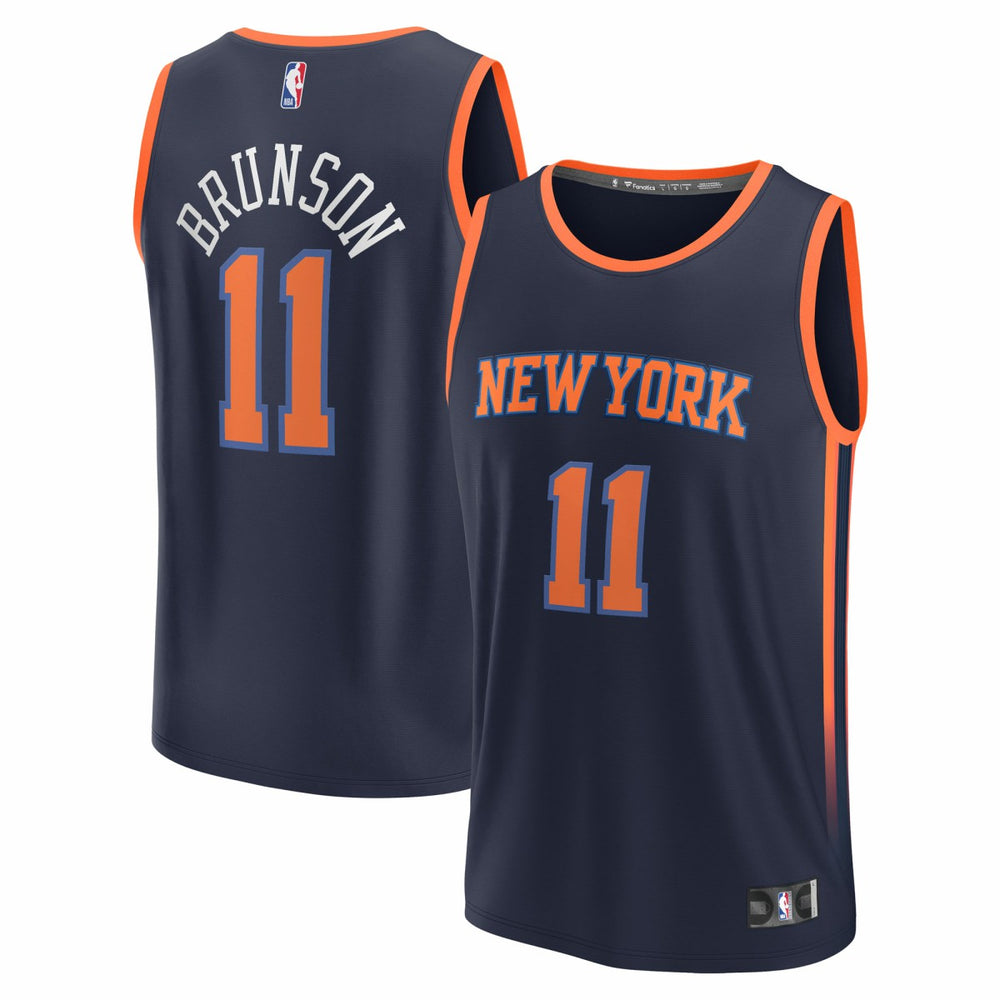 Fanatics - Jalen Brunson New York Knicks Fast Break Replica Player Jersey - Statement Edition - Navy