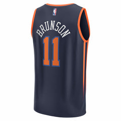 Fanatics - Jalen Brunson New York Knicks Fast Break Replica Player Jersey - Statement Edition - Navy