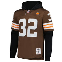 Jim Brown Cleveland Browns Player Name & Number Hoodie Legacy Jersey Brown - Mitchell & Ness