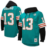 Dan Marino Miami Dolphins Player Name & Number Hoodie Legacy Jersey Aqua - Mitchell & Ness