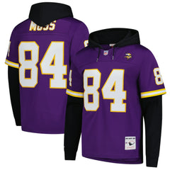 Randy Moss Minnesota Vikings Player Name & Number Hoodie Legacy Jersey Purple - Mitchell & Ness