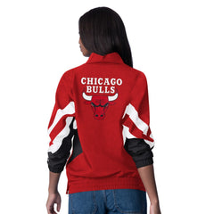 NBA - Chicago Bulls Starter Women's Renegade Oxford Half-Zip Jacket - Red
