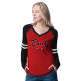 NBA - Chicago Bulls G-III 4Her by Carl Banks Women's Winner Waffle Knit Thermal Long Sleeve Tri-Blend T-Shirt - Red/Black