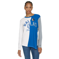 NBA - Dallas Mavericks Tommy Jeans Women's Amelia Color Blocked Long Sleeve T-Shirt - White/Blue