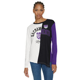 NBA - Sacramento Kings Tommy Jeans Women's Amelia Color Blocked Long Sleeve T-Shirt - White/Black