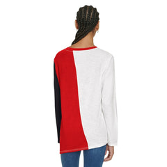 NBA - Atlanta Hawks Tommy Jeans Women's Amelia Color Blocked Long Sleeve T-Shirt - White/Red
