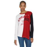 NBA - Chicago Bulls Tommy Jeans Women's Amelia Color Blocked Long Sleeve T-Shirt - White/Red