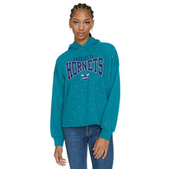 NBA - Charlotte Hornets Tommy Jeans Women's Stella Cropped Pullover Hoodie - Teal