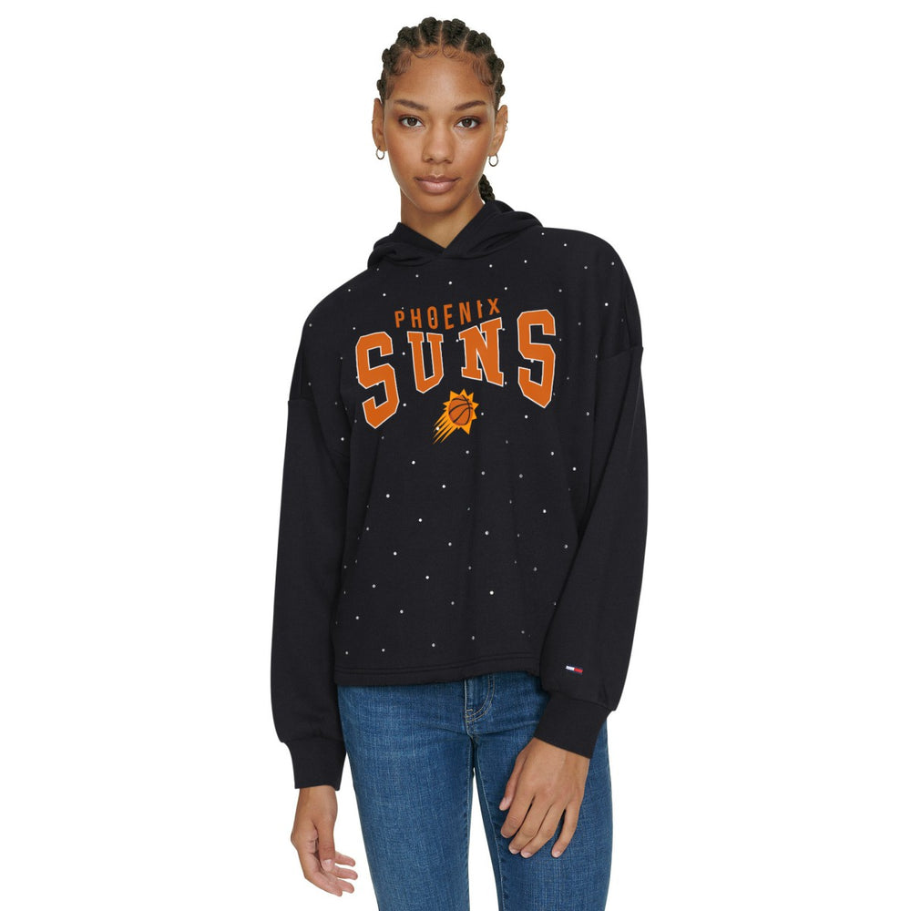 NBA - Phoenix Suns Tommy Jeans Women's Stella Cropped Pullover Hoodie - Black