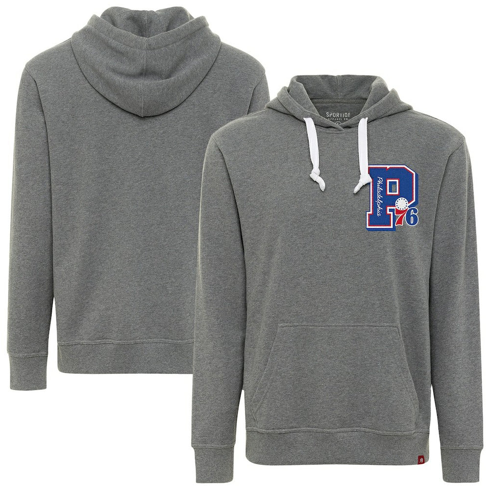 NBA - Philadelphia 76ers Sportiqe Unisex Varsity Collection Blake Pullover Hoodie - Heather Gray