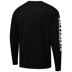NBA - Sacramento Kings Sportiqe Unisex Wales Heavyweight Pocket Long Sleeve T-Shirt - Black